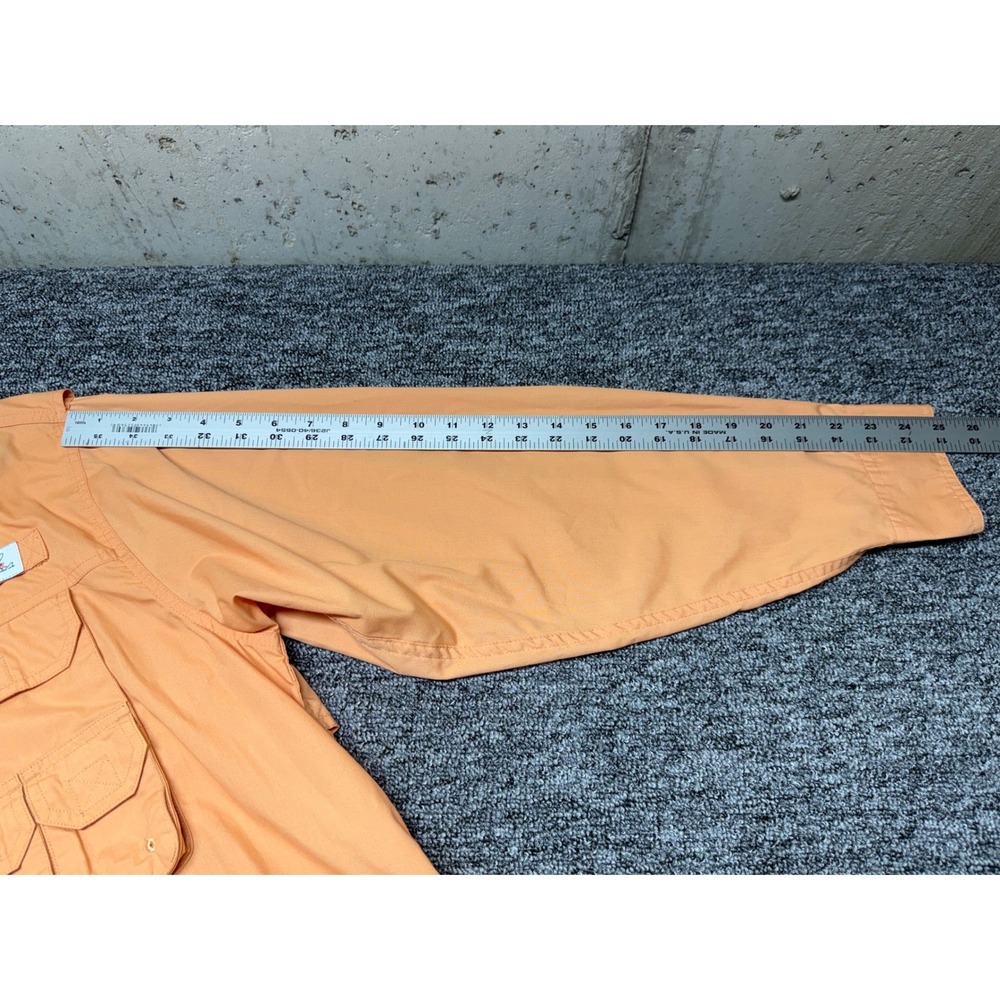 World Wide Sportsman Mens XL Fishing Shirt Florida Sea Base Orange Long Sleeve - Picture 8 of 9